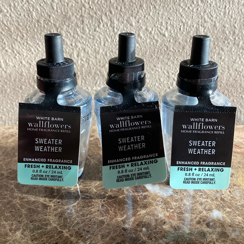“SWEATER WEATHER” BBW / WB (3)-Wallflowers Home Fragrance Refills, NWT & Sealed